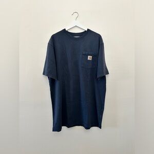 Carhartt Men's Loose Fit Heavyweight Short-Sleeve Pocket T-Shirt, Navy